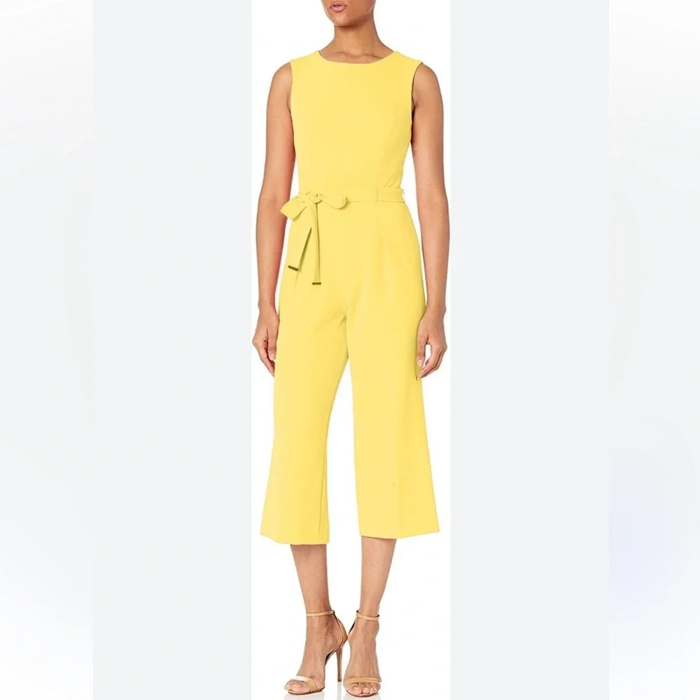 Tommy Hilfiger Yellow V-Neck Jumpsuit - Picture 9 of 10